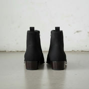 Men's Black Plain-Toe Suede Leather Ankle Boots