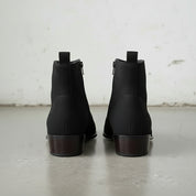 Men's Black Plain-Toe Suede Leather Ankle Boots