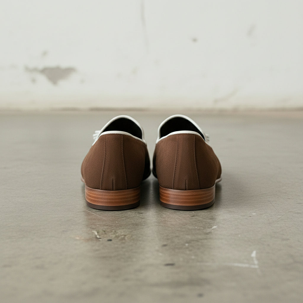 Handmade Men's Brown Suede Leather Loafers