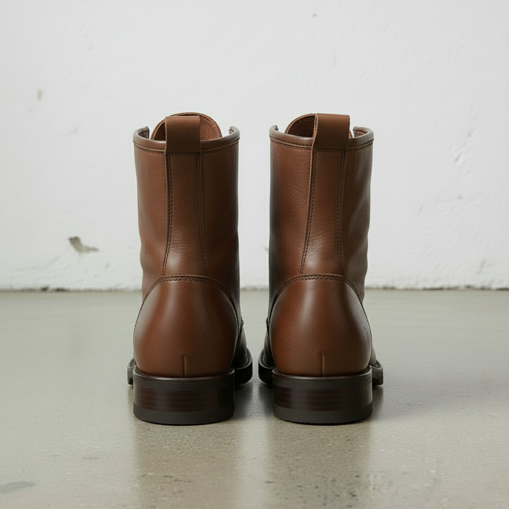 Handcrafted Men's Brown Combat Boots