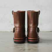 Men's Antique Brown Plain-Toe Leather Biker Boots — Bolton