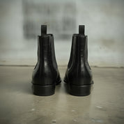 Men's Black Crocodile-Embossed Leather Chelsea Boots