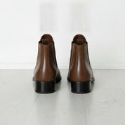 Men's Brown Pointed-Toe Leather Chelsea Boots