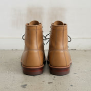 Men's Tan Cap-Toe Leather Ankle Boots