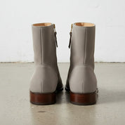Men's Light Gray Plain-Toe Suede Ankle Boots