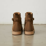 Men's Brown Plain-Toe Suede Jodhpur Ankle Boots