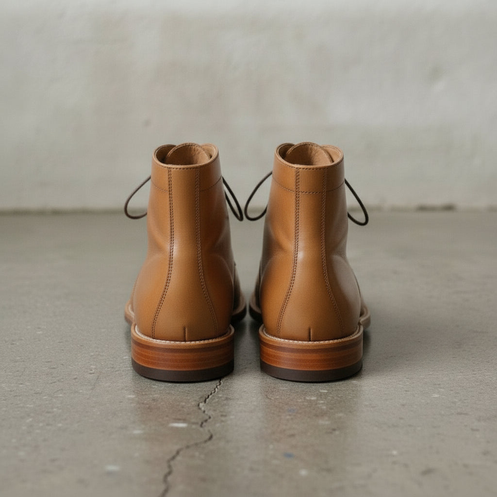 Men's Tan Cap-Toe Leather Oxford Boots