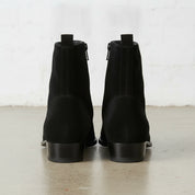 Men's Black Plain-Toe Suede Ankle Boots