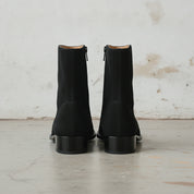 Men's Black Plain-Toe Suede Zipper Boots