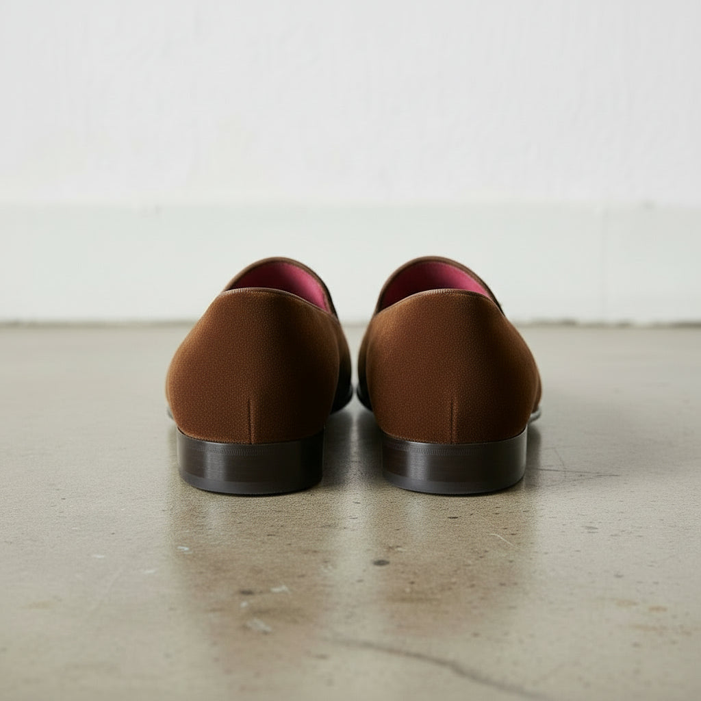 Men's Brown Suede Tassel Loafers