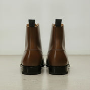 Men's Brown Cap-Toe Leather Boots