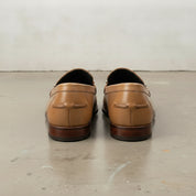 Men's Tan Apron-Toe Leather Bit Loafers
