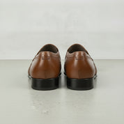Men's Brown Cap-Toe Leather Bit Loafers