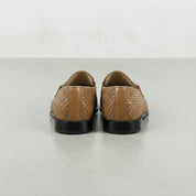 Men's Tan Woven Leather Bit Loafers