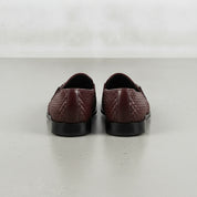 Men's Burgundy Woven Leather Bit Loafers