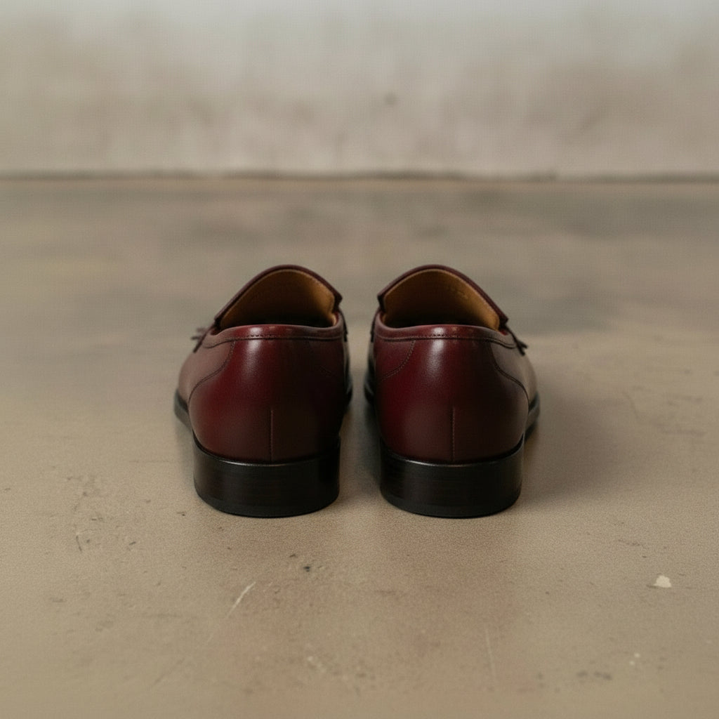 Men's Burgundy Leather Bit Loafers