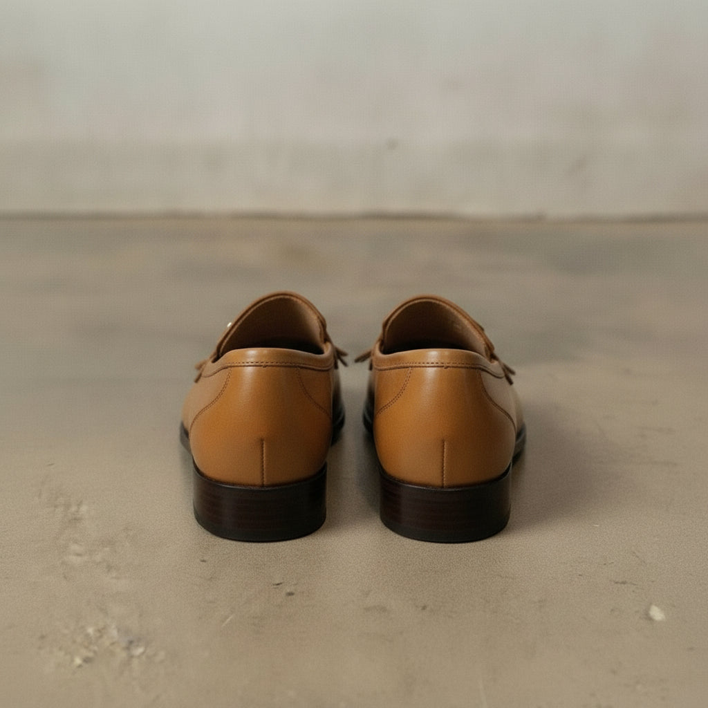 Men's Tan Leather Bit Loafers