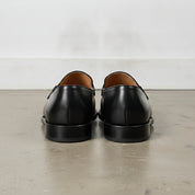 Men's Black Apron-Toe Leather Bit Loafers