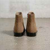 Men's Brown Plain-Toe Suede Ankle Boots