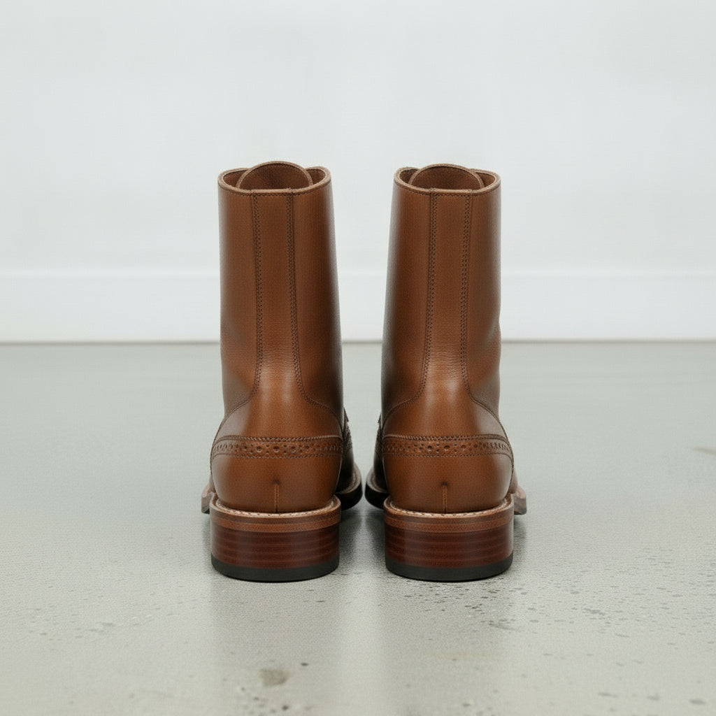 Men's Brown Wingtip Leather Ankle Boots