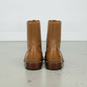 Men's Tan Wingtip Leather Ankle Boots