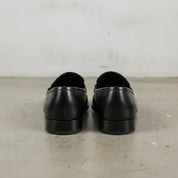 Men's Black Apron-Toe Leather Bit Loafers