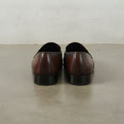 Men's Brown Crocodile-Embossed Leather Bit Loafers