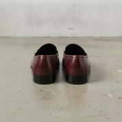 Men's Burgundy Apron-Toe Leather Bit Loafers