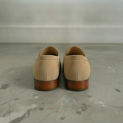 Men's Tan Apron-Toe Suede Bit Loafers