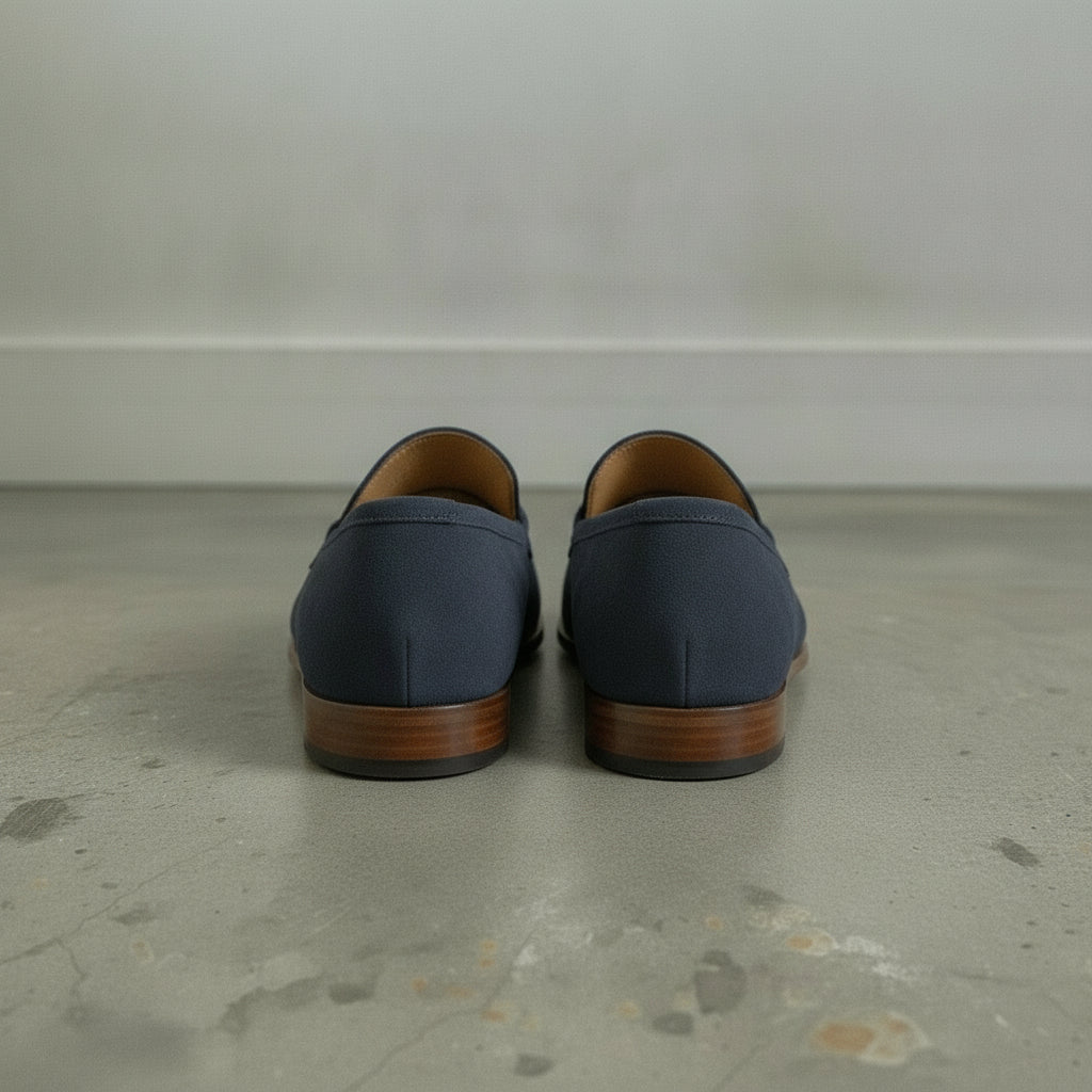 Men's Navy Blue Suede Bit Loafers