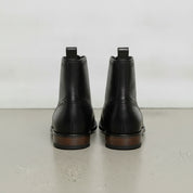 Men's Black Cap-Toe Leather Derby Boots