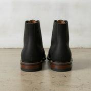 Men's Black Cap-Toe Nubuck Leather Ankle Boots