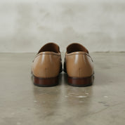 Men's Tan Plain-Toe Leather Bit Loafers