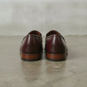 Men's Burgundy Plain-Toe Leather Bit Loafers