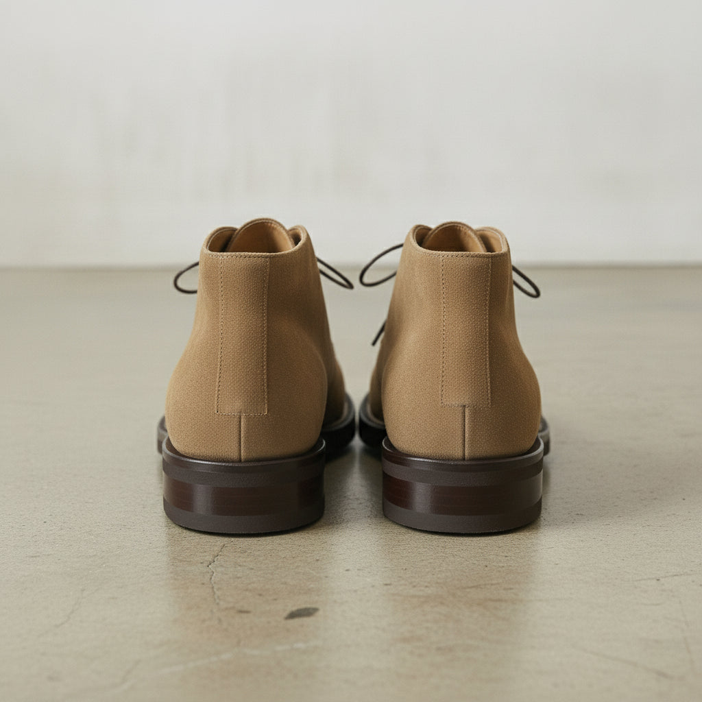 Men's Tan Apron-Toe Suede Chukka Boots