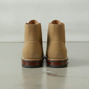 Men's Tan Cap-Toe Suede Ankle Lace-Up Boots