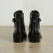 Men's Black Plain-Toe Leather Ankle Boots