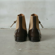 Men's Tan Cap-Toe Suede Derby Boots