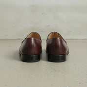 Men's Burgundy Apron-Toe Leather Bit Loafers