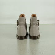 Men's Light Gray Plain-Toe Suede Jodhpur Boots