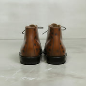 Men's Brown Spotted Leather Chukka Boots