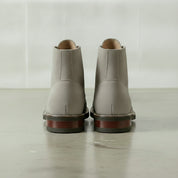 Men's Light Gray Cap-Toe Suede Ankle Lace-Up Boots
