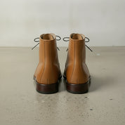Men's Tan and Silver Cap-Toe Leather Ankle Boots — Clarendon