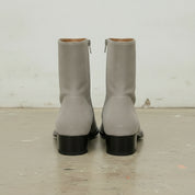 Men's Light Gray Plain-Toe Suede Zipper Boots