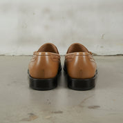 Men's Tan Apron-Toe Leather Tassel Loafers — Farnford