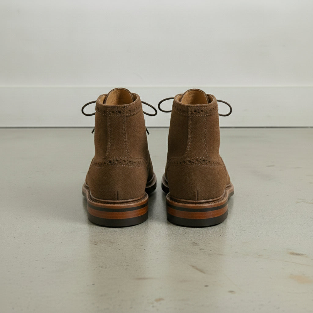 Men's Dark Brown Cap-Toe Suede Ankle Boots — Coldstream