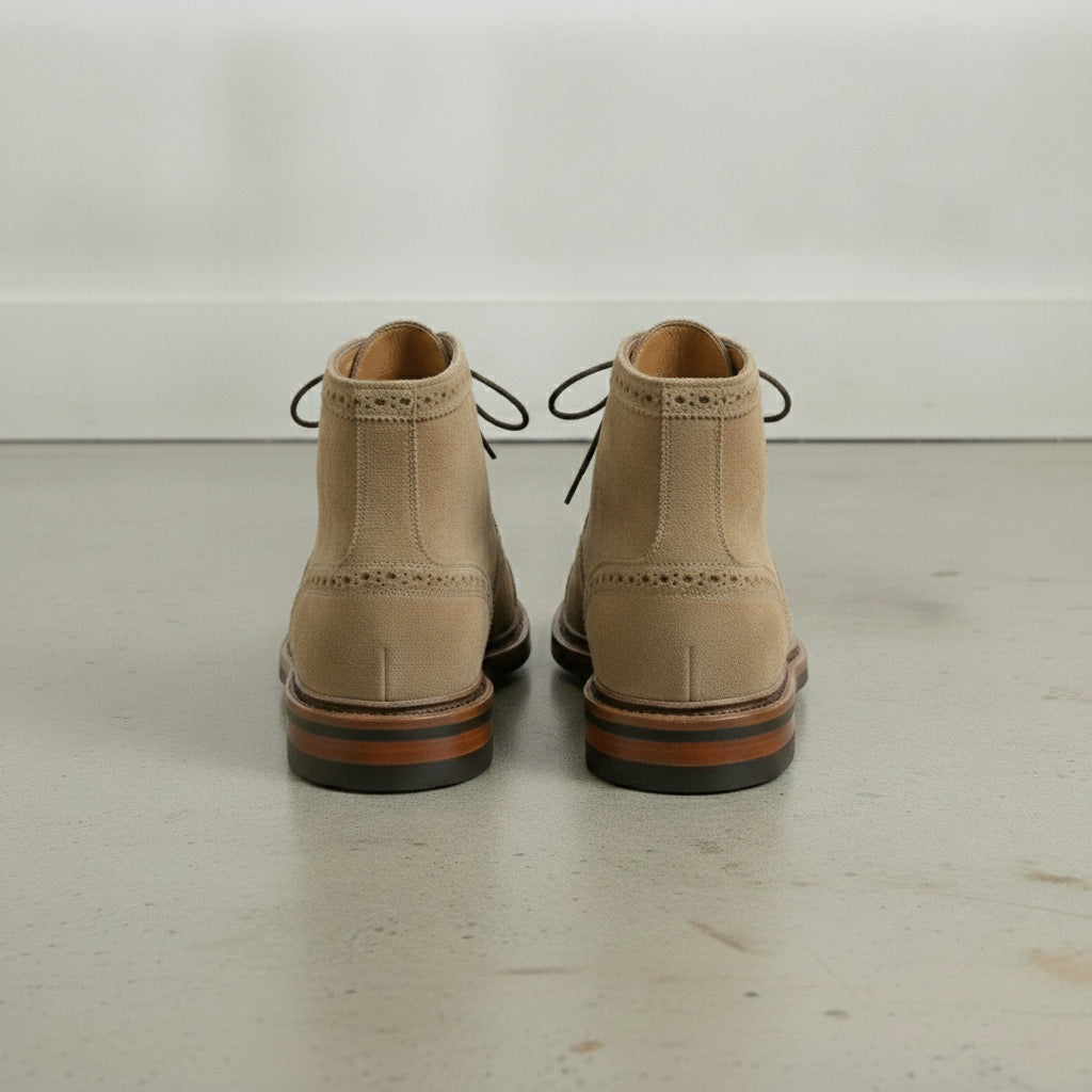 Men's Dark Tan Cap-Toe Suede Ankle Boots — Coldstream