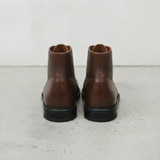 Men's Brown Cap-Toe Pebbled Leather Ankle Boots — Sleaford