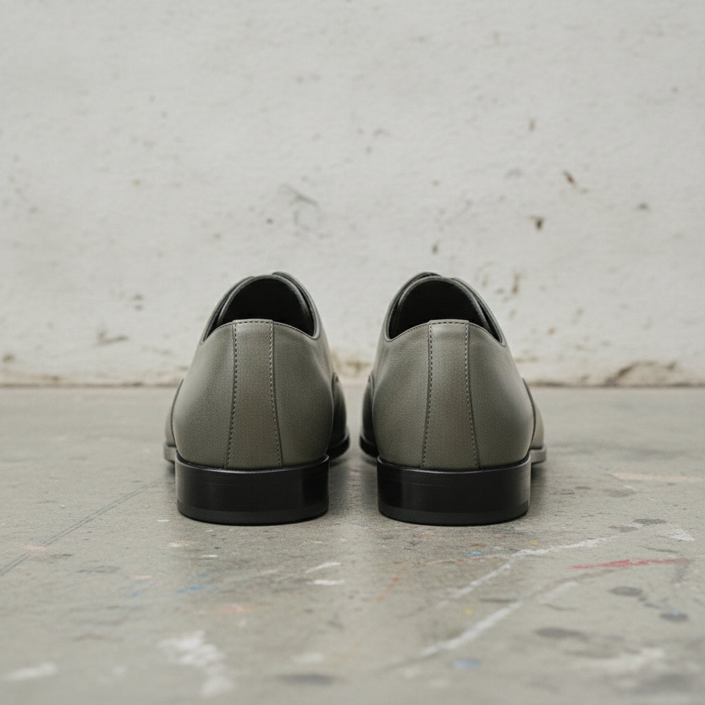 Men's Olive Gray Cap-Toe Leather Oxfords — Abberline