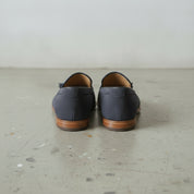 Navy Blue Suede Tassel Loafers — Dover